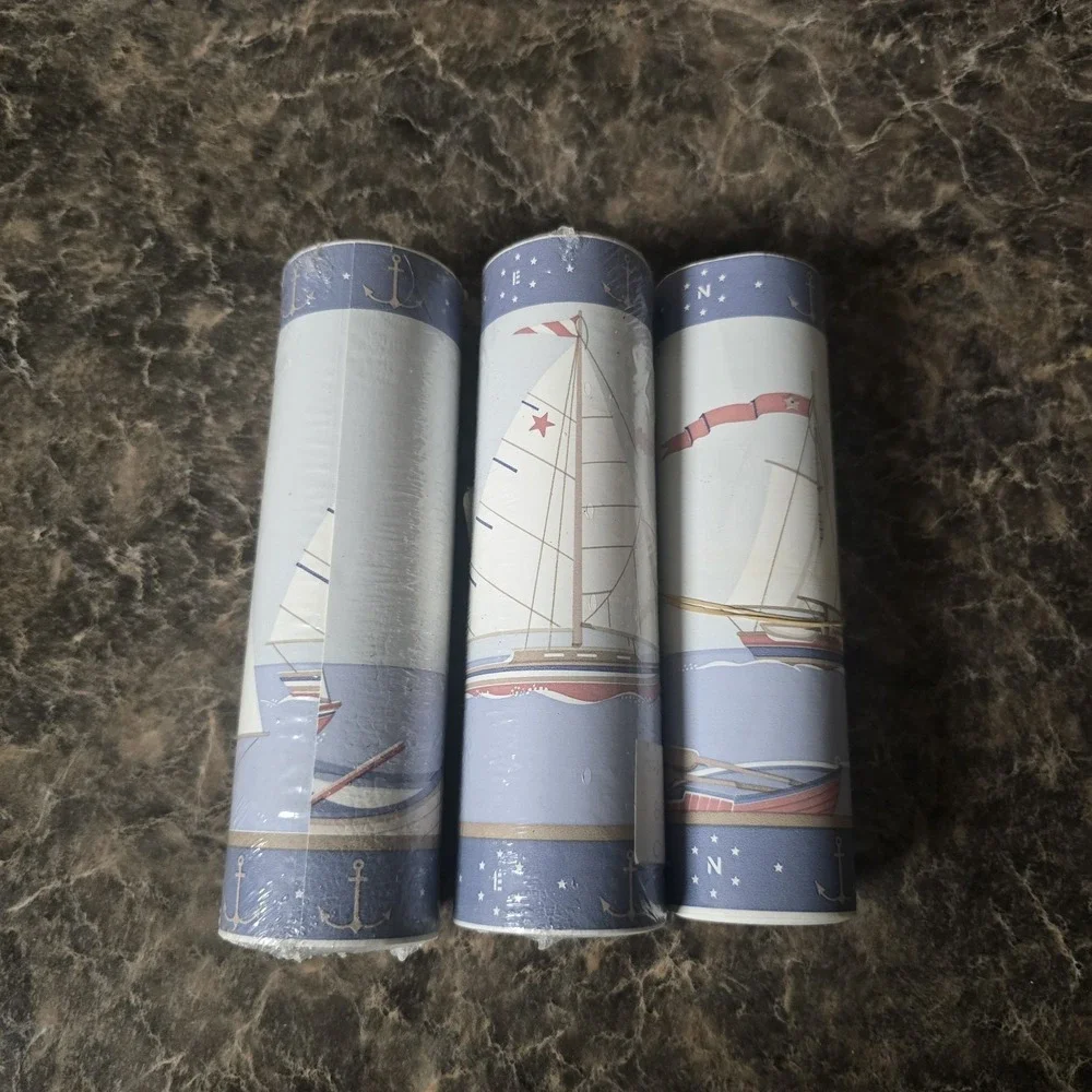 Vintage Nautical Sailboat ‎ Wallpaper Border Lot of 3 Rolls